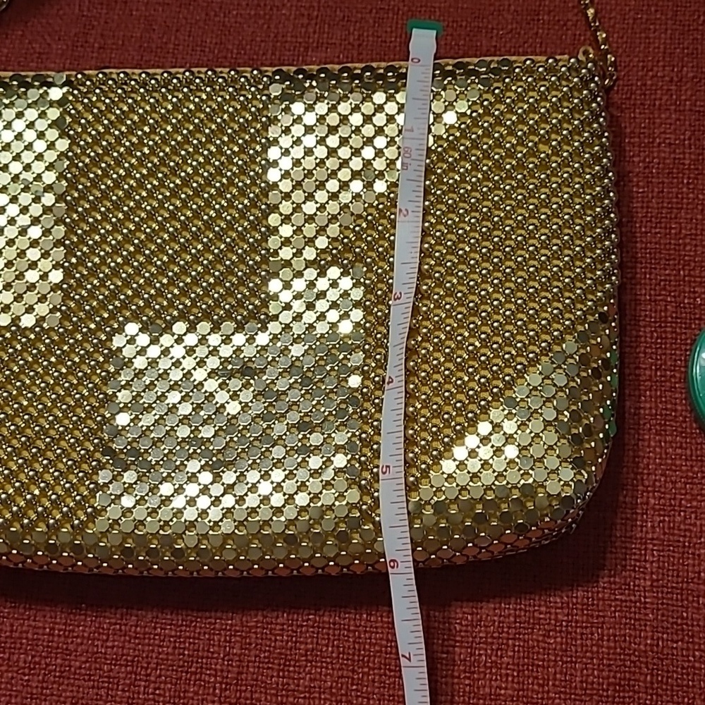 🪙VINTAGE Gold METAL Mesh LIKE Evening Bag - Picture 9 of 10
